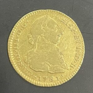AÑO 1781. CARLOS III. 2 ESCUDOS ORO. POPAYAN. PESO 6,7 GR