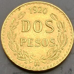 MEXICO. AÑO 1920.  2 PESOS ORO. PESO 1,6 GR