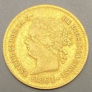 AÑO 1861. 2 PESOS ORO ISABEL II CECA MANILA. PESO 3,36 GR
