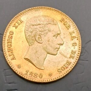 AÑO 1880 ALFONSO XII 25 PTAS ORO. PESO 8,07 GR