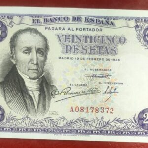 EDIFIL 450a. 25 PTAS 19 DE FEBRERO DE 1946 SERIE A. SIN CIRCULAR