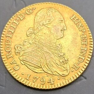 AÑO 1794. CARLOS IV. 2 ESCUDO ORO MADRID PESO 6,7 GR