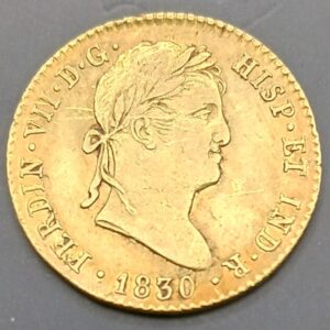 AÑO 1830. FERNANDO VII. 2 ESCUDO ORO SEVILLA PESO 6,8 GR