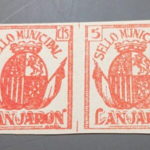 LANJARÓN ( GRANADA ) EDIFIL 25 * 5 CTS NARANJA SELLOS MUNICIPAL.