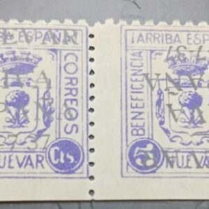 HUEVAR ( SEVILLA ) EDIFIL N/C *. 5 CTS VIOLETA PAREJA CAPICUA.