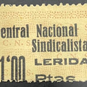LERIDA. EDIFIL N/C. 1 PTA CENTRAL NACIONAL SINDICALISTA.