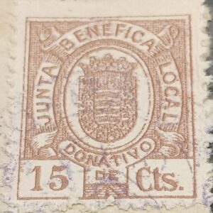 JEREZ DE LA FRONTERA (CÁDIZ)  EDIFIL 5 US. 15 CTS CASTAÑO JUNTA BENÉFICA LOCAL.