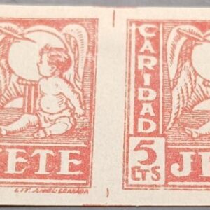 JETE ( GRANADA ) EDIFIL 25 * 5 CTS ROJO, PAREJA SIN DENTAR.