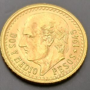 MEXICO. AÑO 1945. DOS PESOS Y MEDIO ORO. PESO 2,06 GR