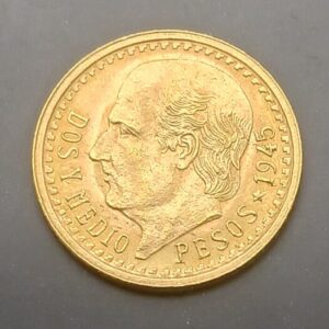 MEXICO. AÑO 1945. DOS PESOS Y MEDIO ORO.PESO 2,06 GR