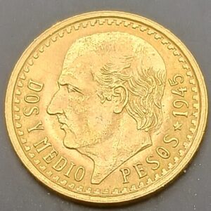 MEXICO. AÑO 1945. DOS PESOS Y MEDIO ORO. PESO 2,06 GR