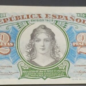 EDIFIL 393. 2 PTAS 18 ENERO 1938. ALEGORÍA DE LA REPUBLICA.