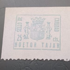 HUETOR TAJAR ( GRANADA ) EDIFIL 28* 25 CTS VERDE CARIDAD