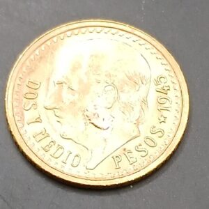 MEXICO. AÑO 1945. DOS PESOS Y MEDIO ORO. PESO 2,06 GR