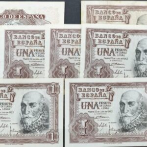 EDIFIL 465. LOTE DE 8 BILLETES SIN SERIE MARQUÉS DE STA CRUZ.