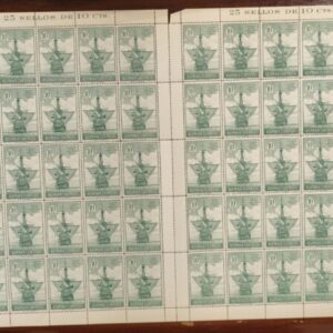 EDIFIL 536 **.10 CTS VERDE. HOJA DE 50 SELLOS.VALOR DE CATÁLOGO 100 €