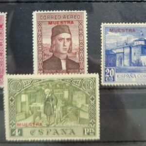 EDIFIL 551Ma/557Ma */** SERIE COMPLETA SOBRECARGA MUESTRA EN ROJO. CATÁLOGO 12 €