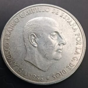 ESPAÑA AÑO 1966 100 PTAS PLATA " GENERAL FRANCO "