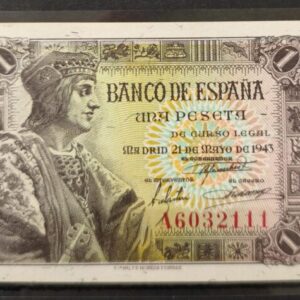 EDIFIL 447a. 1 PTA 21 DE MAYO 1943 SERIE A, SIN CIRCULAR.