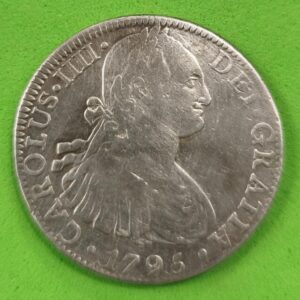 AÑO 1795. CARLOS IIII. 8 REALES PLATA MEXICO F.M. PEO 26,8 GR