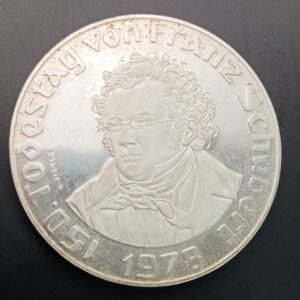 AUSTRIA. AÑO 1978 50 SCHILLING PLATA " 150 ANIVERSARIO MUERTE FRANZ SCHUBERT ". PESO 20 GR