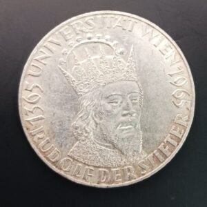 AUSTRIA. AÑO 1925 , 50 SCHILLING PLATA (900) " 600 ANIVERSARIO UNIVERSIDAD DE VIENA ". PESO 20 GR