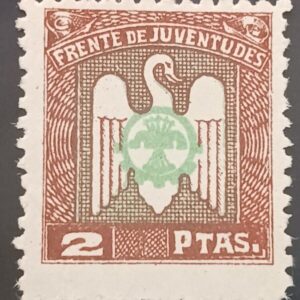 EDIFIL 208 * 2 PTAS CASTAÑO Y VERDE FRENTE DE JUVENTUDES.