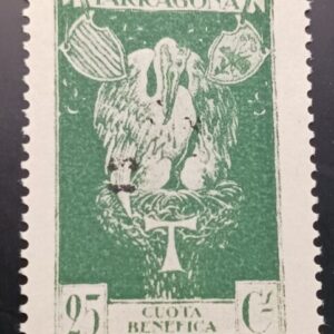 TARRAGONA. EDIFIL N/C * 25 CTS VERDE CUOTA BENÉFICA