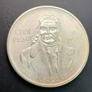 MEXICO. AÑO 1978. 100 PESOS PLATA " MORELOS ". PESO 27,8 GR