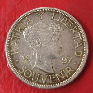 CUBA. AÑO 1897. 1 PESO SOUVENIR. PATRIA Y LIBERTAD. PESO 22,5 GR