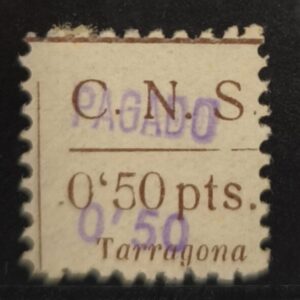TARRAGONA. EDIFIL NO CATALOGADO. 050 PTS S 0.50 PTS CASTAÑO C.N.S.