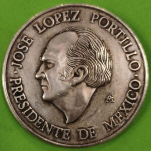 MEXICO-ESPAÑA. AÑÓ 1973. JUAN CARLOS I Y LOPEZ PORTILLO. MEDALLA DE PLATA.34,3GR
