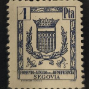 SEGOVIA. EDIFIL 138 *. 1 PTA AZUL AUXILIO DE LA BENEFICENCIA.