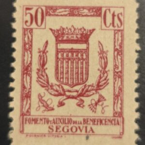 SEGOVIA. EDIFIL 137 *. 50 CTS CARMÍN AUXILIO DE LA BENEFICENCIA.