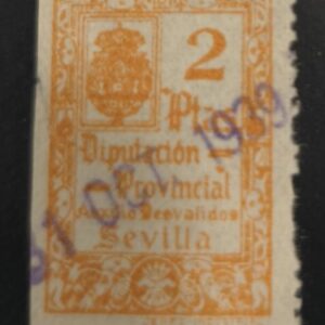 SEVILLA. EDIFIL 55 US. 2 PTAS NARANJA DIPUTACIÓN PROVINCIAL.