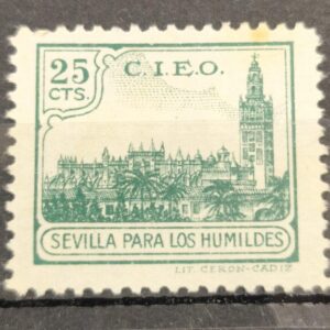 SEVILLA. EDIFIL 91 *. 25 CTS VERDE SEVILLA PARA LOS HUMILDES.