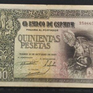 EDIFIL 444 * 500 PTAS 21 DE OCTUBRE DE 1940. CONSERVACIÓN BC+