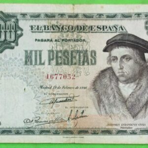 EDIFIL 453. 1000 PTAS 19 DE FEBRERO DE 1946.CONSERVACIÓN BC+