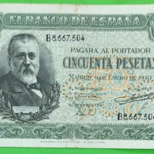 EDIFIL 437a. 50 PTAS 9 DE ENERO DE 1940 SERIE B. CONSERVACIÓN MBC.