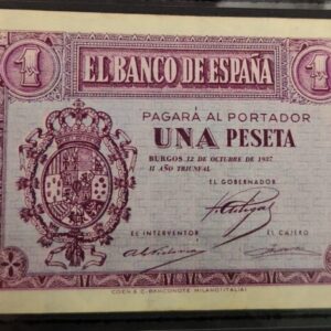 EDIFIL 425. 1 PTA 12 DE OCTUBRE 1937 SERIE A SIN CIRCULAR.