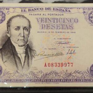 EDIFIL 450 a. 25 PTAS 19 FEBRERO 1946 SERIE A. CONSERVACIÓN MBC.