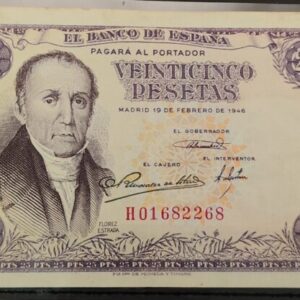 EDIFIL 450 a. 25 PTAS 19 FEBRERO 1946 SERIE H CONSERVACIÓN MBC.