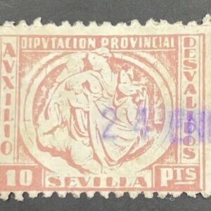 SEVILLA. EDIFIL 45 US. 10 PTAS ROSA USADO. AUXILIO A DESVALIDOS