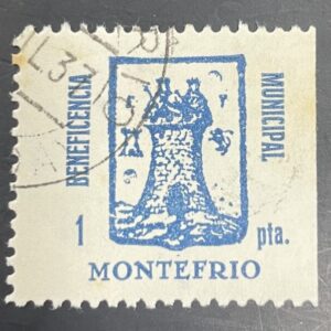 MONTEFRIO (GRANADA). EDIFIL 12 US.  1 PTA BENEFICIENCIA MUNICIPAL USADO.