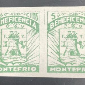 MONTEFRIO (GRANADA). EDIFIL 13s * 5 CTS BENEFICENCIA PAREJA SIN DENTAR EN NUEVO.
