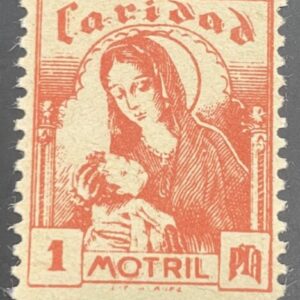MOTRIL (GRANADA). EDIFIL 23 *. 1 PTA ROJO CARIDAD.