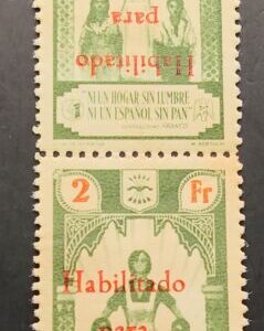 TETUAN.EDIFIL 16 * 2 FR CARMIN Y VERDE AUXILIO SOCIAL.