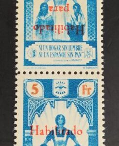 TETUAN. EDIFIL 17 * 5 FR AZUL Y ROJO AUXILIO SOCIAL.