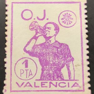 VALENCIA. EDIFIL 13 *. 1PTAS LILA OJ