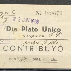 NAVARRA. EDIFIL N/C. 10 PTAS DIA PLATO ÚNICO.